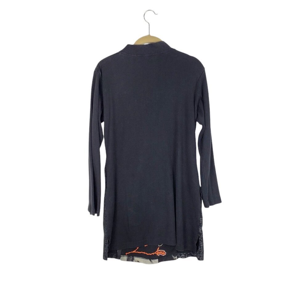 Windhorse Asymmetrical Zip Tunic Jacket Cotton Art Applique Nepal Size Large - Picture 2 of 8